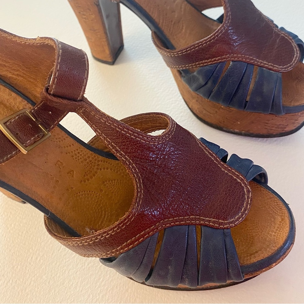 Chie Mihara Tan and Blue Platform Heels - Picture 10 of 15